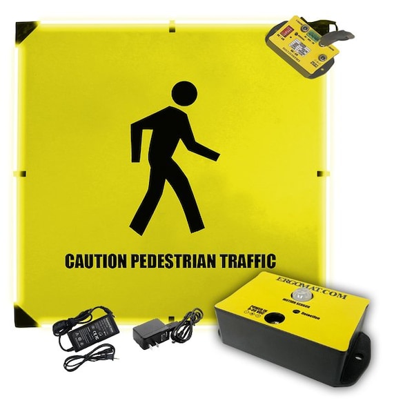 Ergomat Pedestrian Detection 24in LED Sign Combo, Single-Sided ERGO-IWS-24-S - main